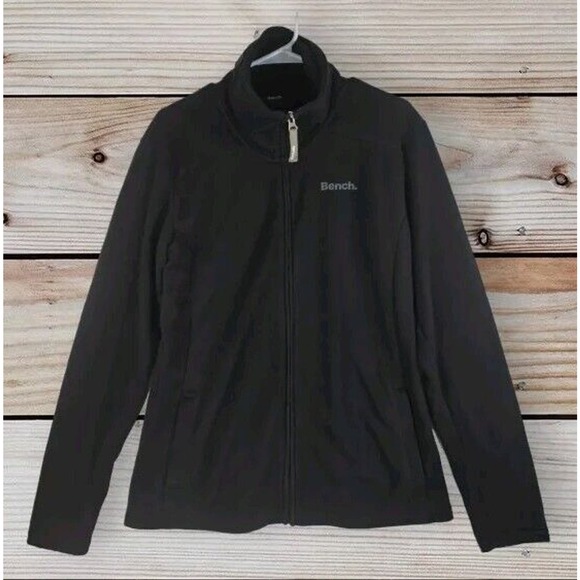 BENCH Mock Neck Fleece Full Zip With Thumb holes SZ XL Pit To Pit‎ 22 In - Picture 1 of 7